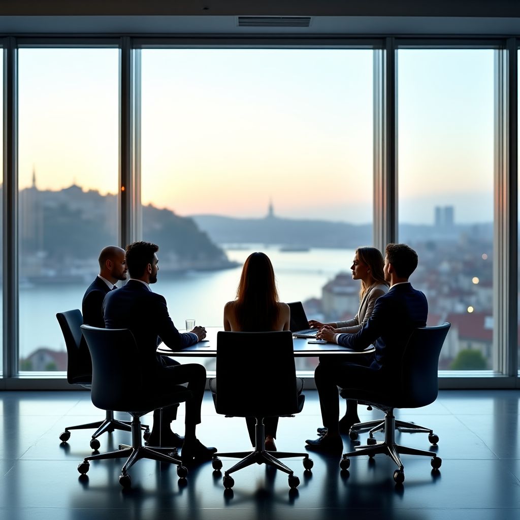 Elite Business Coaching team meeting in Istanbul office