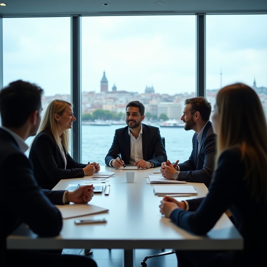 Our diverse team of business coaches discussing strategy